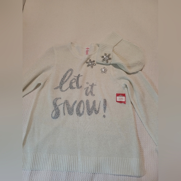 Let It Snow Sweater with Faux Fur Cuffs - Picture 9 of 14